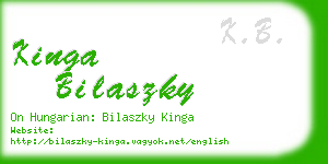 kinga bilaszky business card